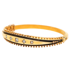 Bracelet Jonc en or jaune et diamants - Castafiore