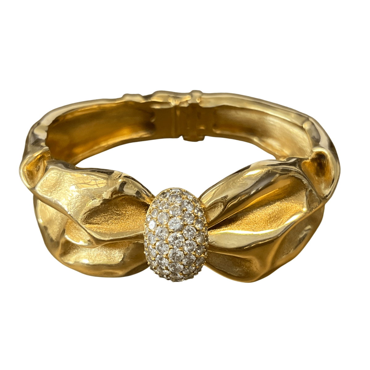Bracelet Jonc en or jaune et diamants - Castafiore