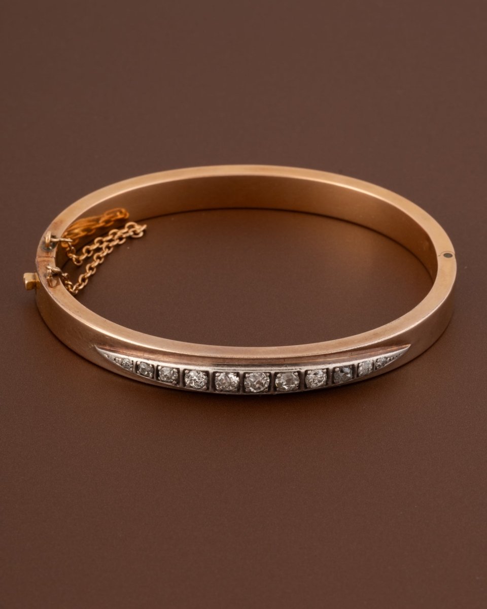 Bracelet Jonc en or jaune et diamants - Castafiore