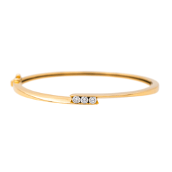 Bracelet Jonc en or jaune et diamants - Castafiore