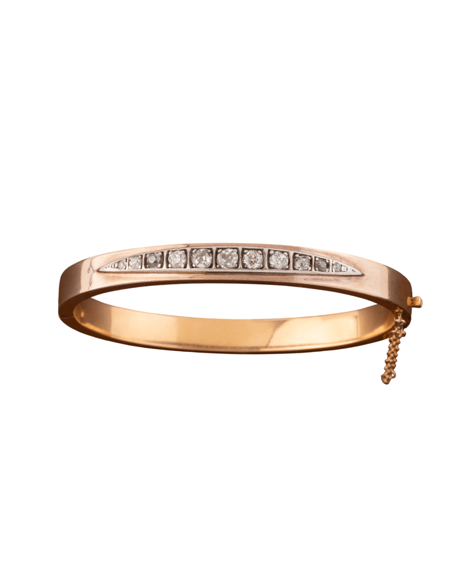 Bracelet Jonc en or jaune et diamants - Castafiore