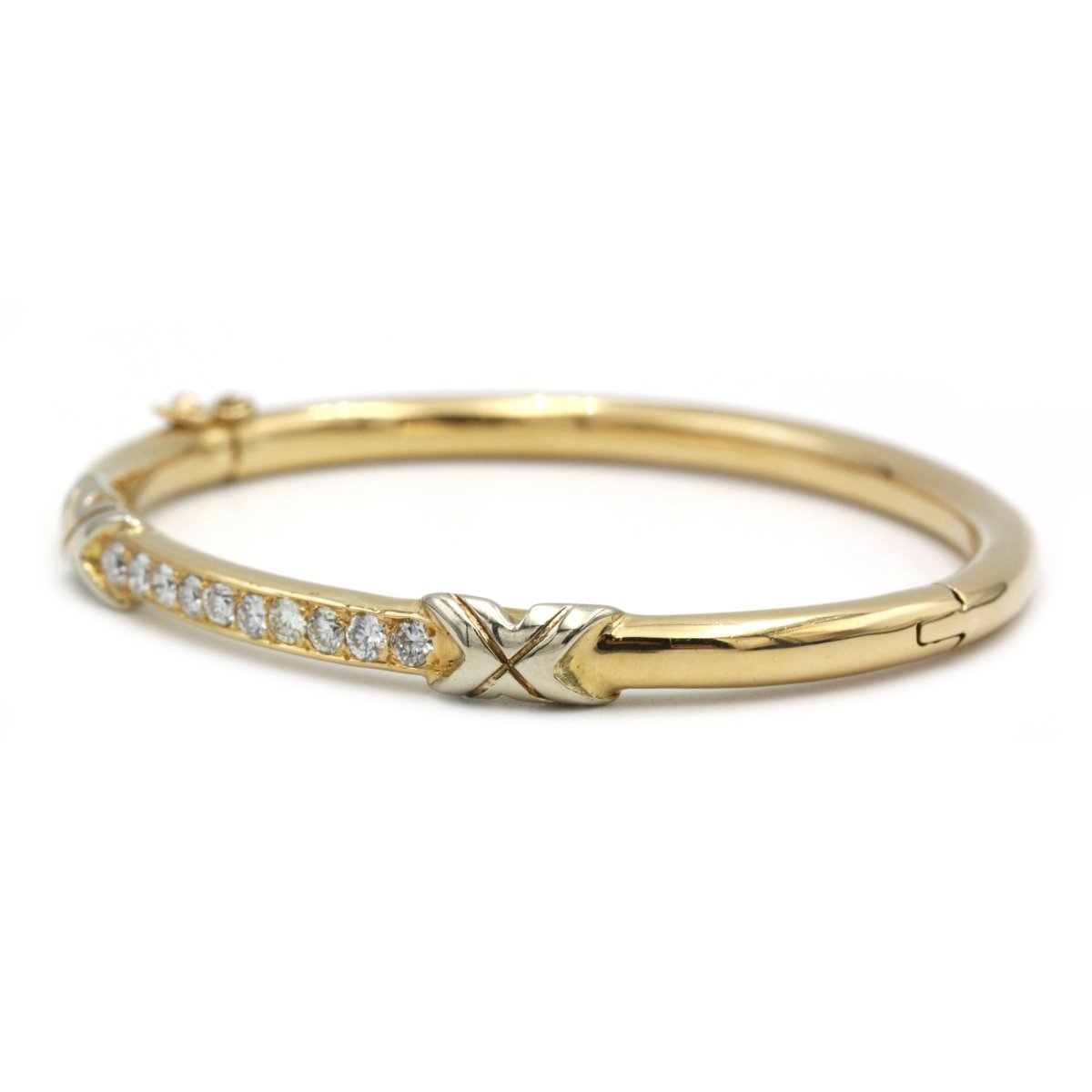 Bracelet Jonc en or jaune et diamants - Castafiore