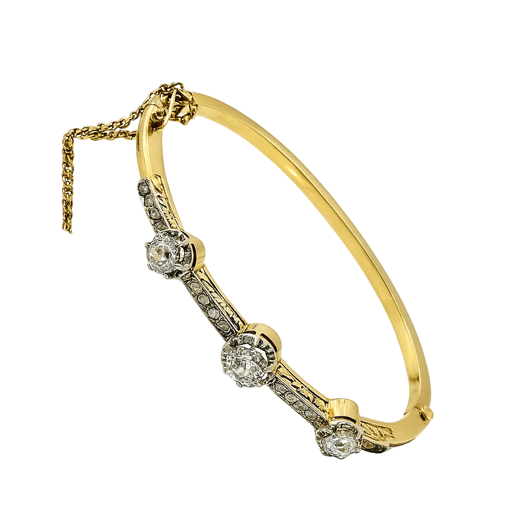 Bracelet Jonc en or jaune et diamants