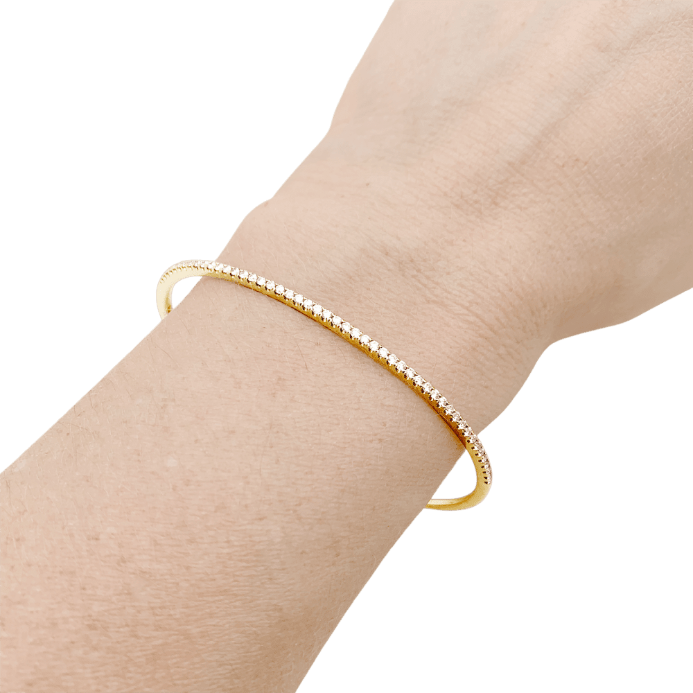 Bracelet Jonc en or jaune et diamants - Castafiore