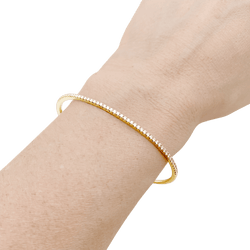 Bracelet Jonc en or jaune et diamants - Castafiore