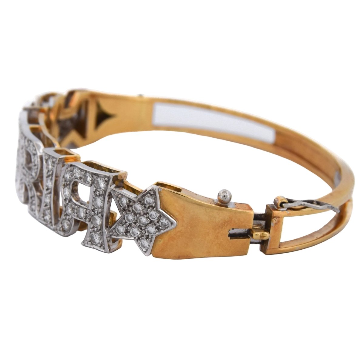 Bracelet Jonc en or jaune et diamants - Castafiore