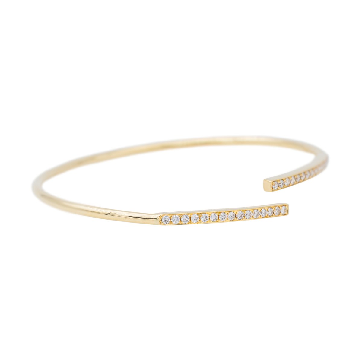 Bracelet jonc en or jaune et diamants - Castafiore