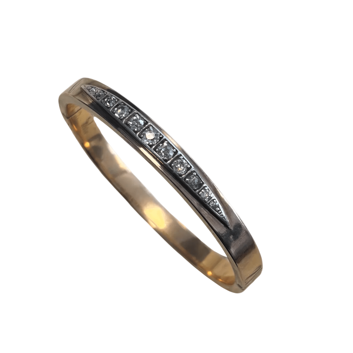 Bracelet Jonc en or jaune et diamants - Castafiore