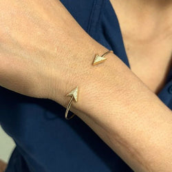 Bracelet Jonc en or jaune et diamants - Castafiore