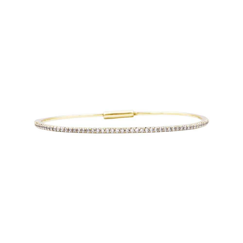 Bracelet Jonc en or jaune et diamants - Castafiore