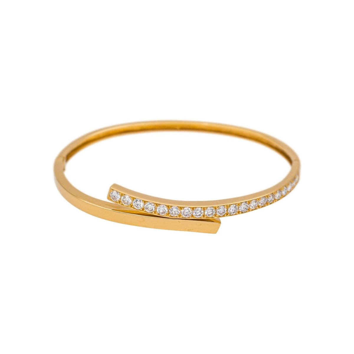 Bracelet Jonc en or jaune et diamants - Castafiore