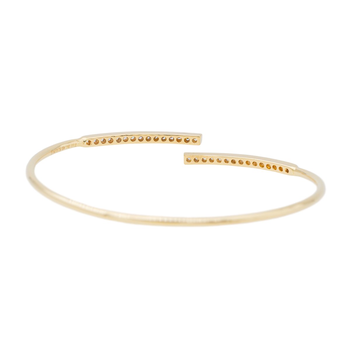 Bracelet jonc en or jaune et diamants - Castafiore