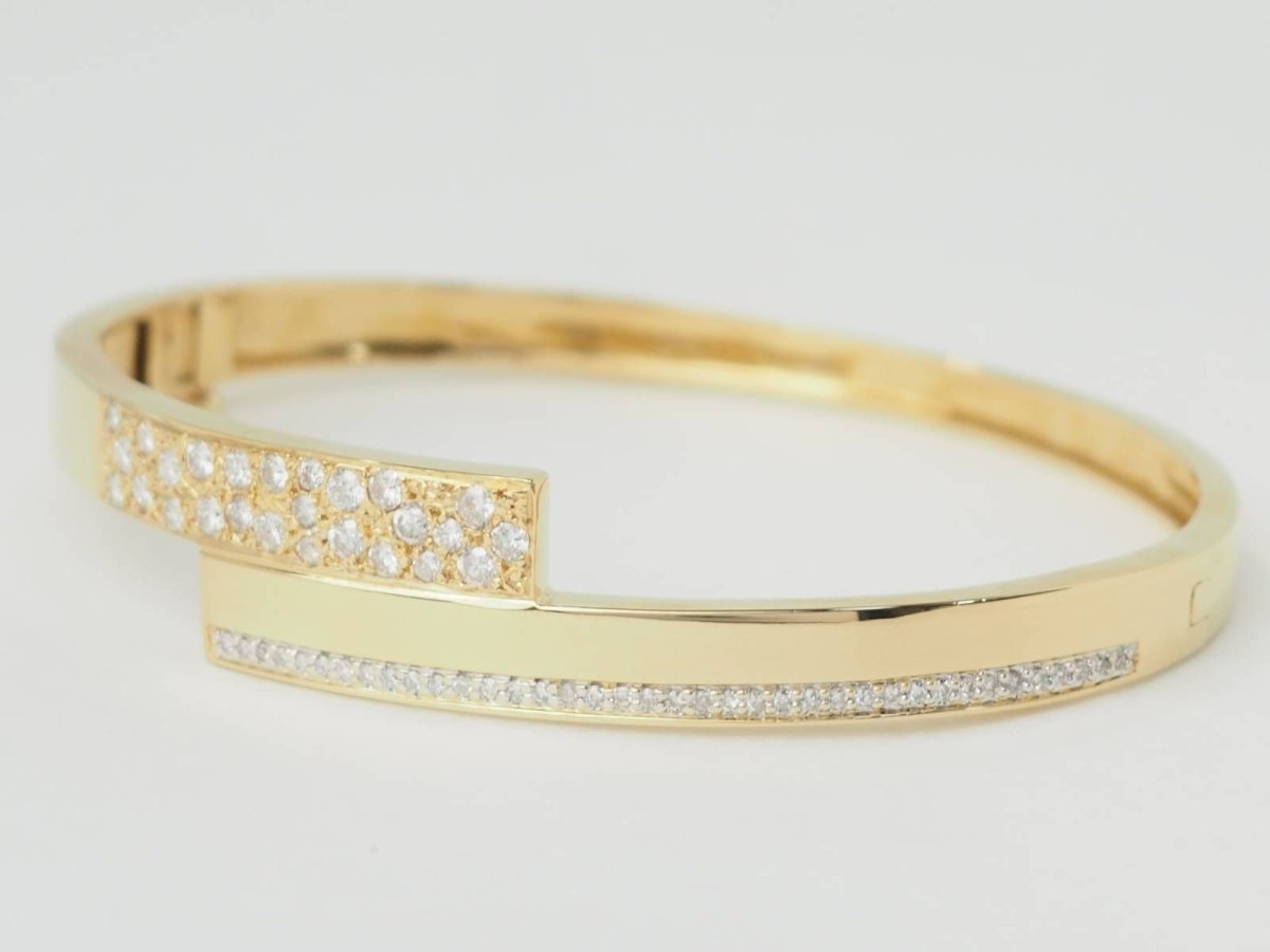Bracelet Jonc en or jaune et diamants - Castafiore