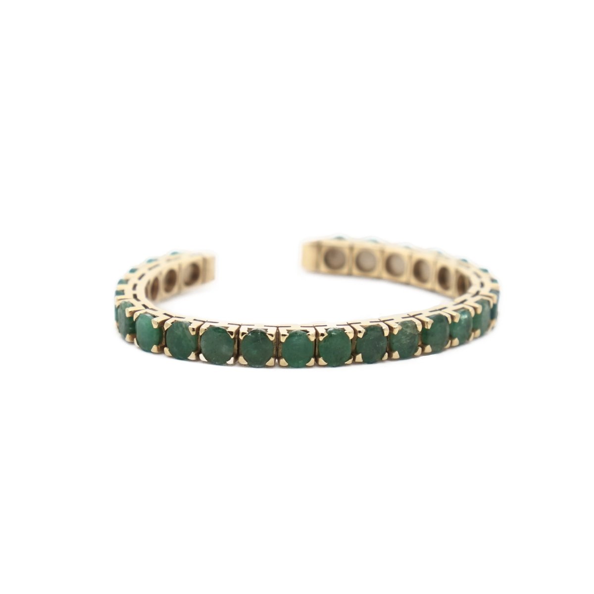 Bracelet Jonc en or jaune et émeraudes - Castafiore