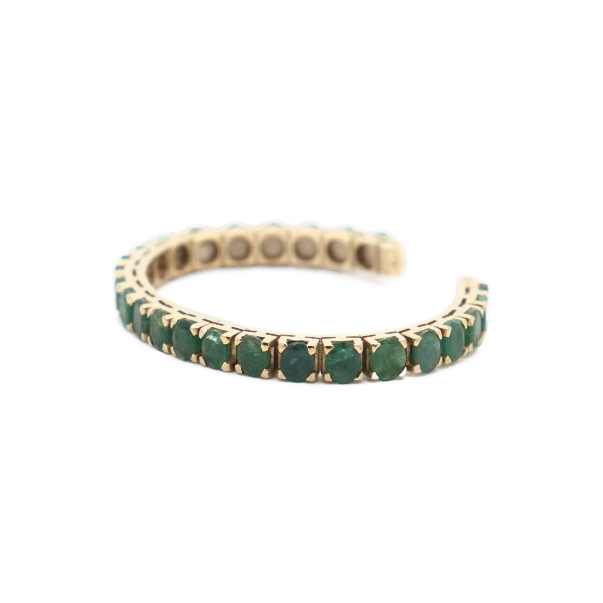 Bracelet Jonc en or jaune et émeraudes - Castafiore