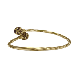 Bracelet Jonc en or jaune et grenats - Castafiore