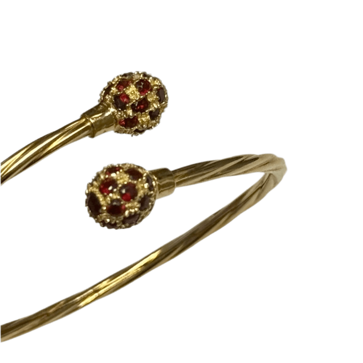 Bracelet Jonc en or jaune et grenats - Castafiore