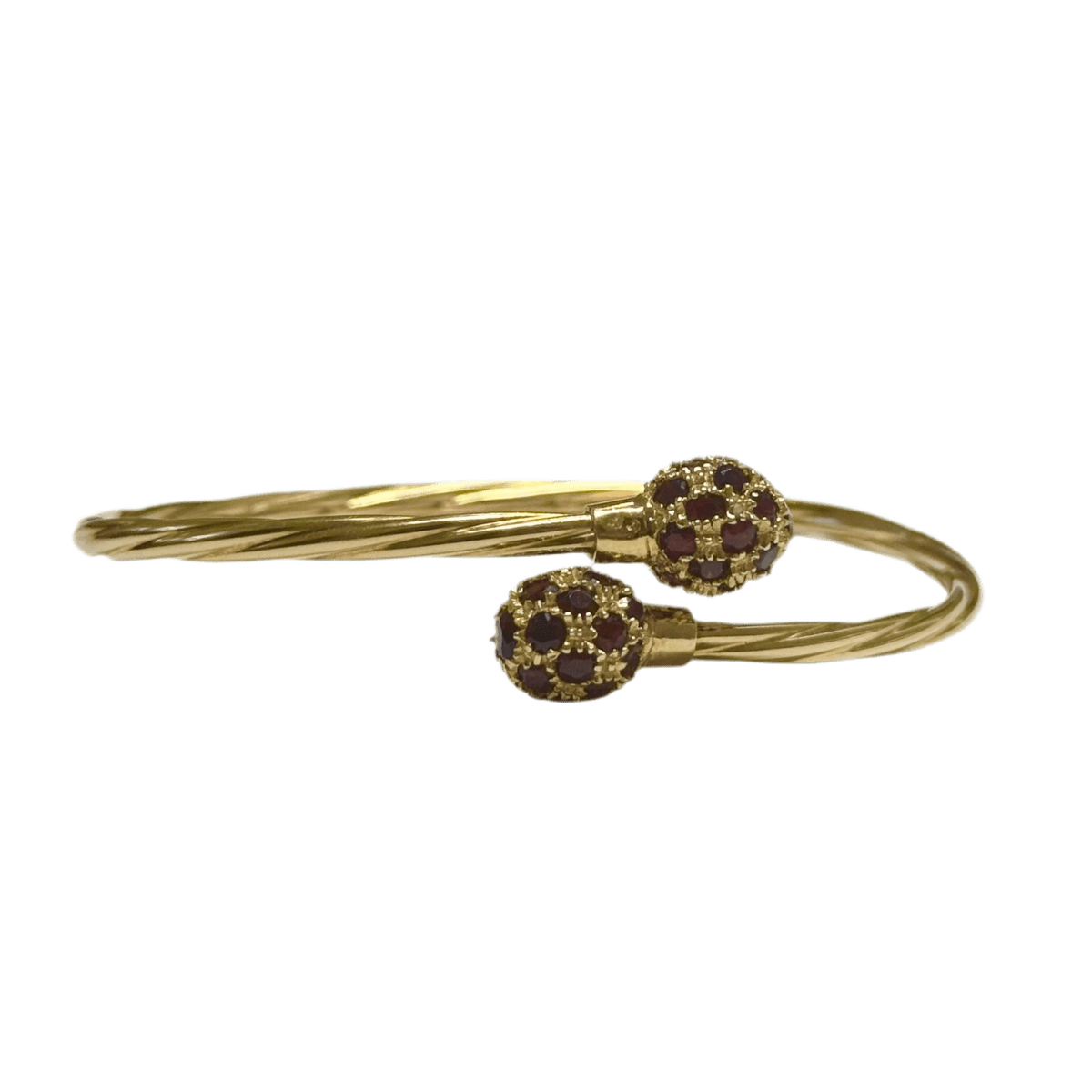 Bracelet Jonc en or jaune et grenats - Castafiore