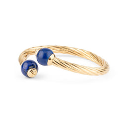 Bracelet Jonc en or jaune et lapis lazuli - Castafiore