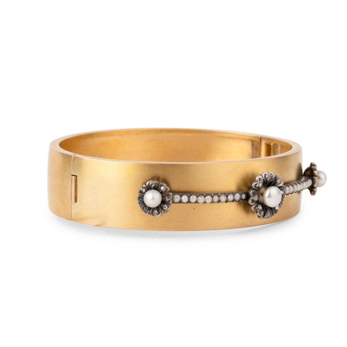 Bracelet Jonc en or jaune et perles - Castafiore