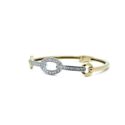 Bracelet Jonc en or jaune, or blanc et diamants - Castafiore
