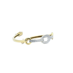 Bracelet Jonc en or jaune, or blanc et diamants - Castafiore