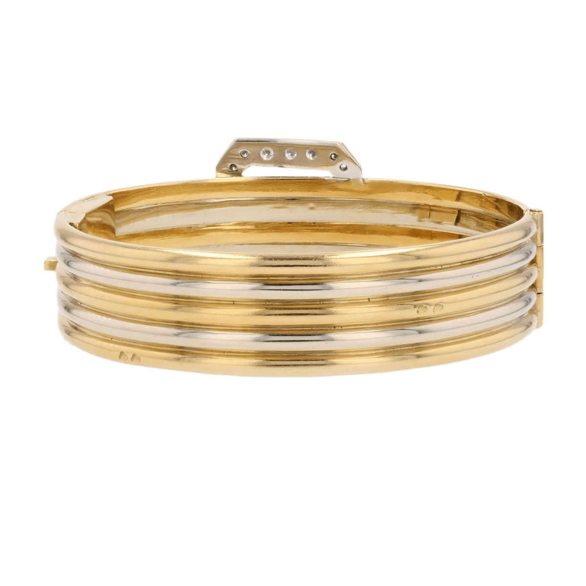 Bracelet Jonc en or jaune, or blanc et diamants - Castafiore