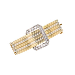 Bracelet Jonc en or jaune, or blanc et diamants - Castafiore