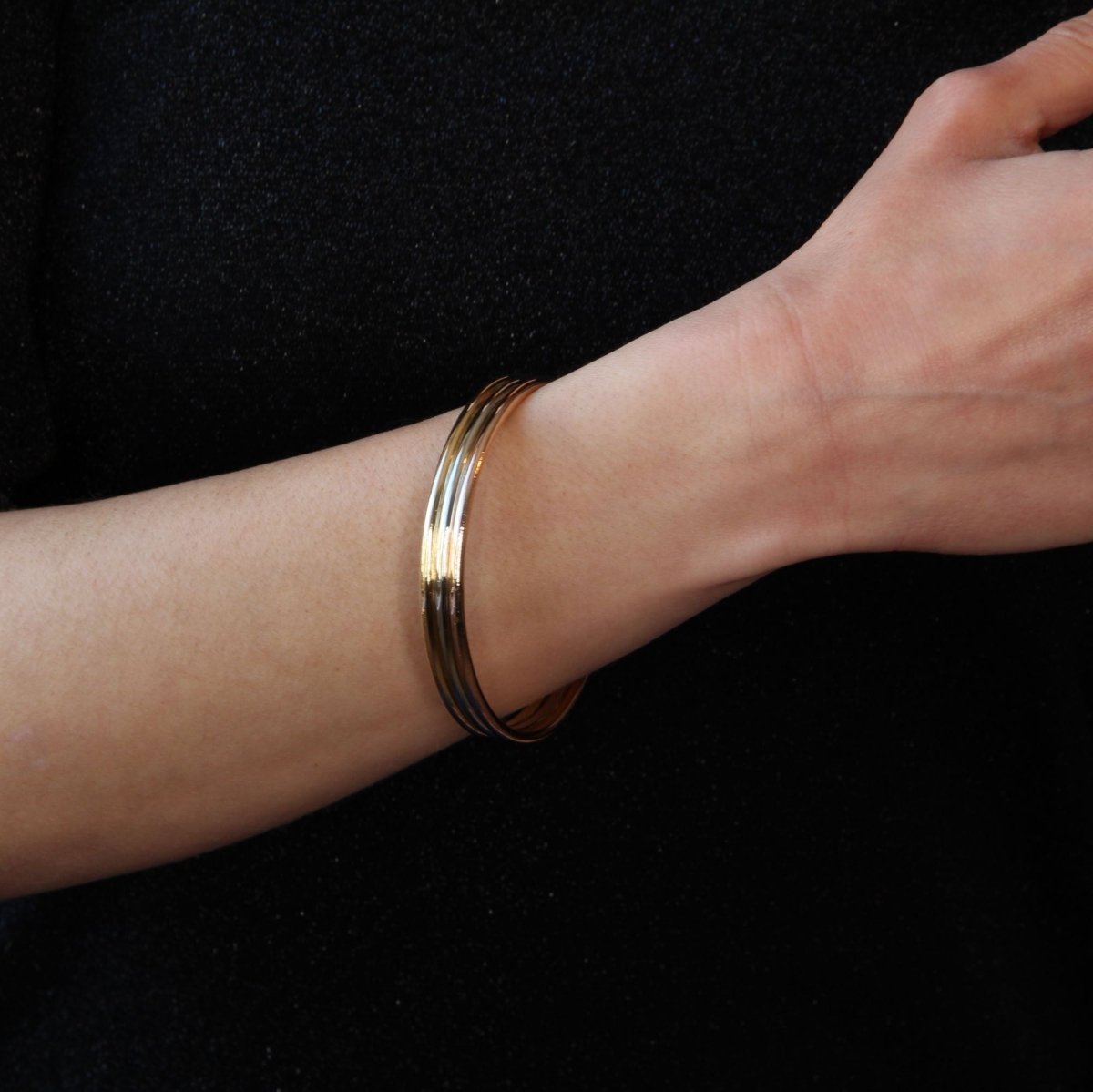 Bracelet Jonc en or jaune, or blanc et or rose - Castafiore