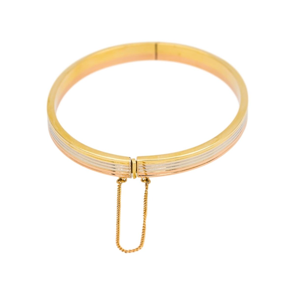 Bracelet Jonc en or jaune, or blanc et or rose - Castafiore