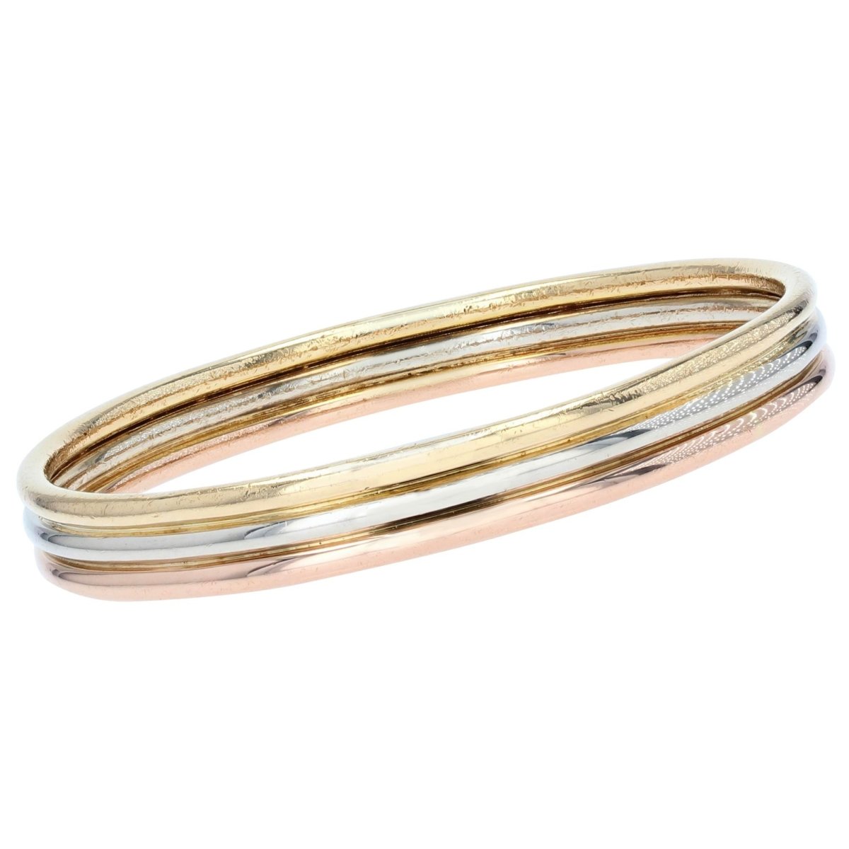 Bracelet Jonc en or jaune, or blanc et or rose - Castafiore