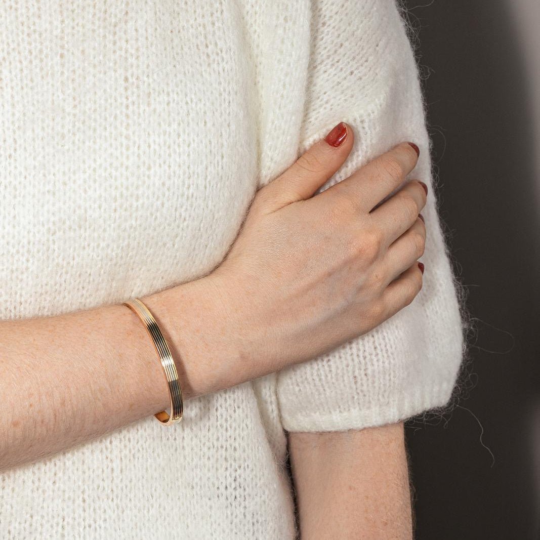 Bracelet Jonc en or jaune, or blanc et or rose - Castafiore