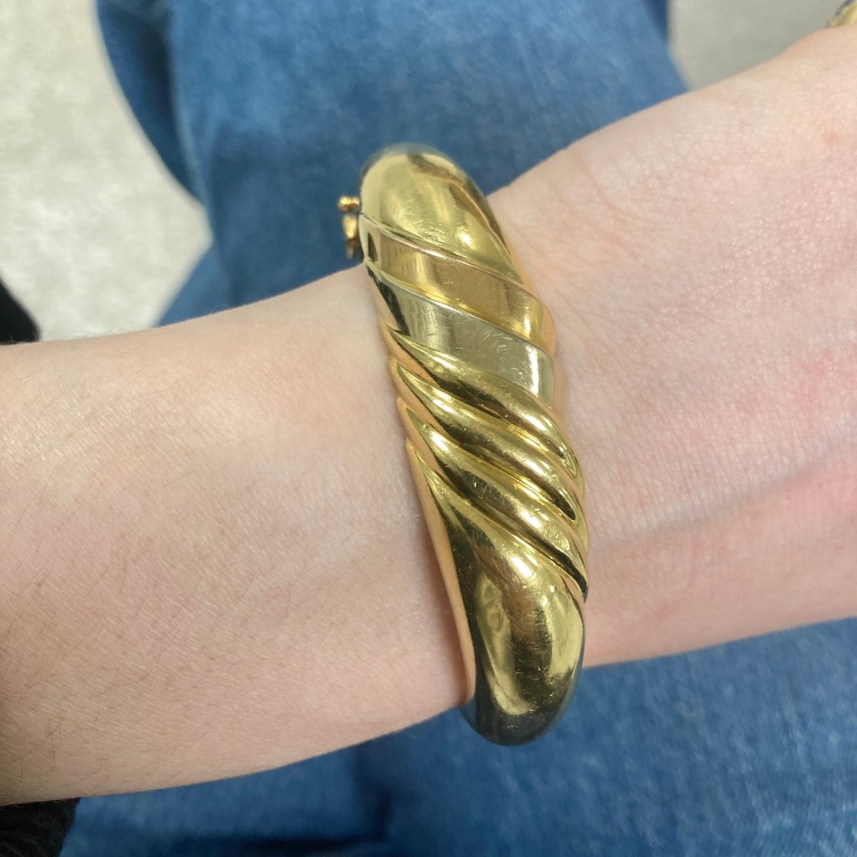 Bracelet Jonc en or jaune, or blanc et or rose - Castafiore