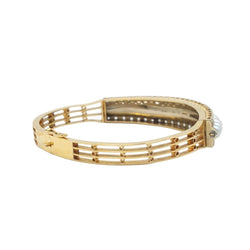 Bracelet Jonc en or jaune, perles et diamants - Castafiore