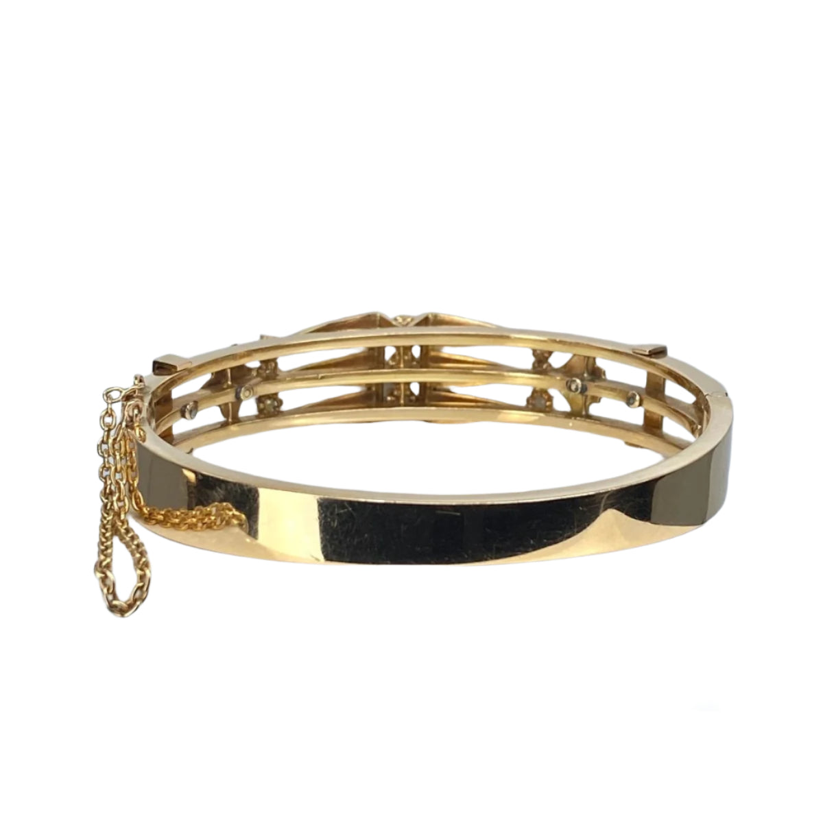 Bracelet jonc en or jaune rosé et perles fines - Castafiore