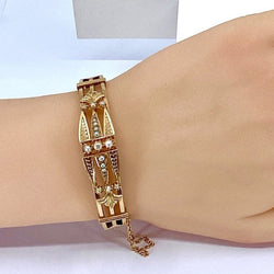 Bracelet jonc en or jaune rosé et perles fines - Castafiore