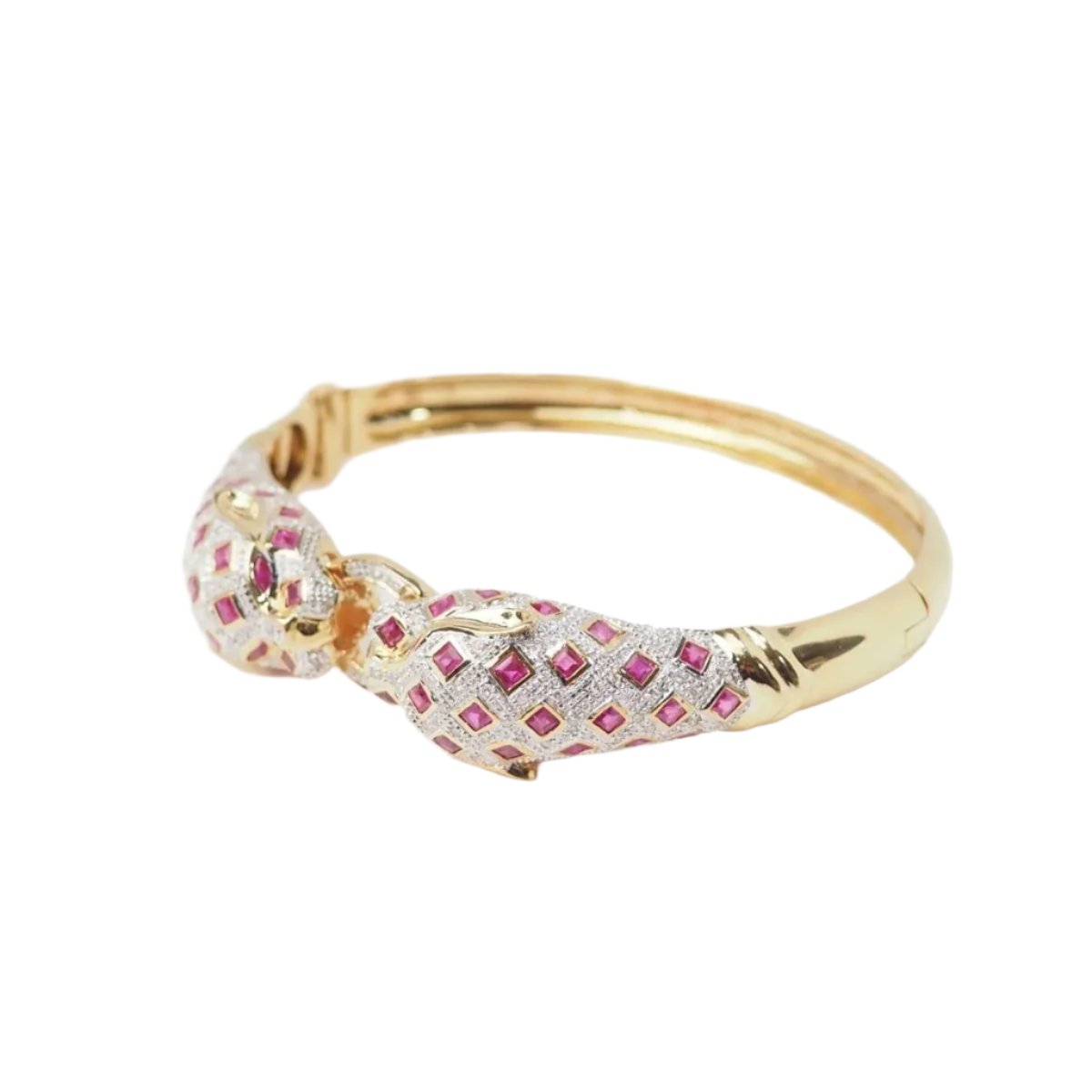 Bracelet Jonc en or jaune, rubis et diamants - Castafiore