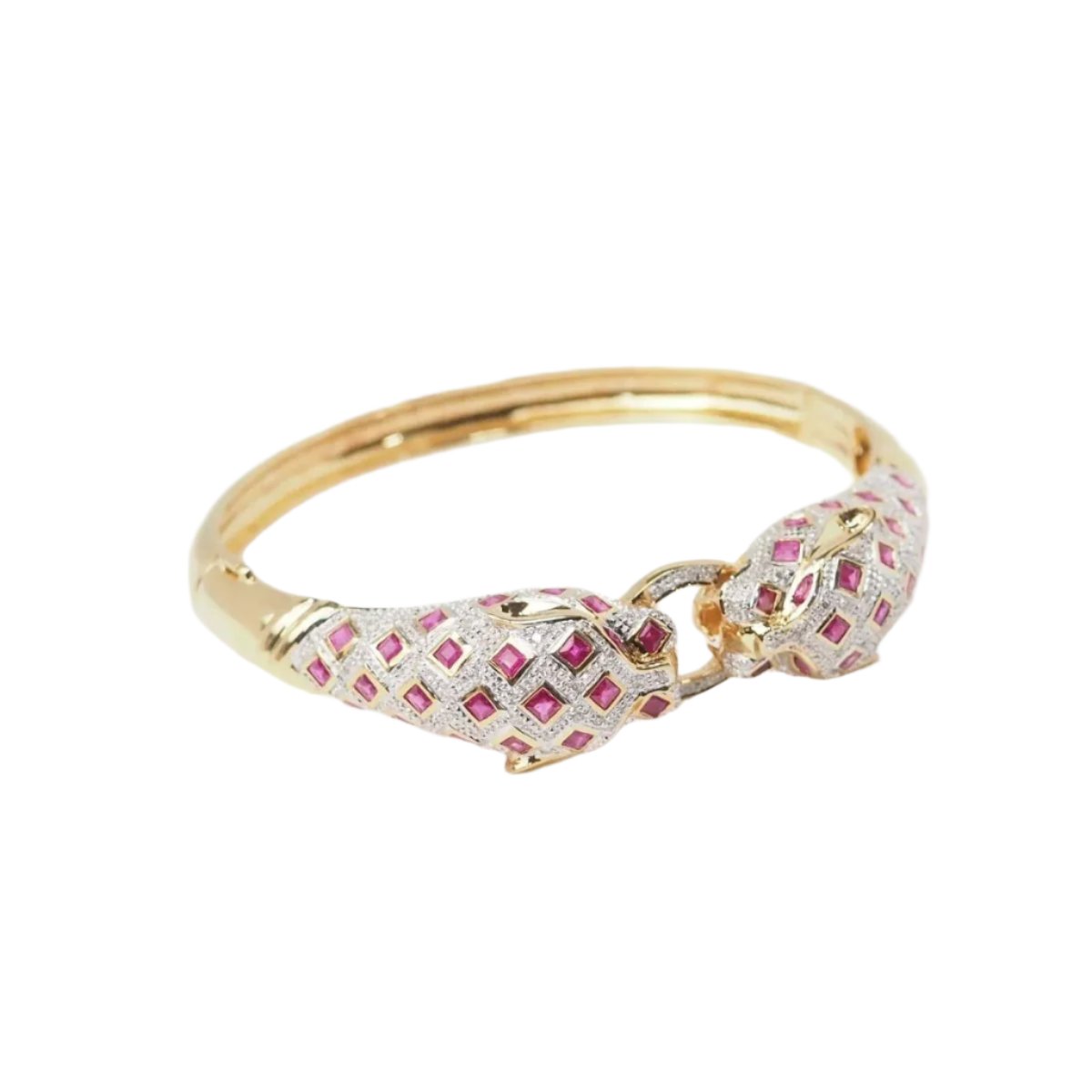 Bracelet Jonc en or jaune, rubis et diamants - Castafiore