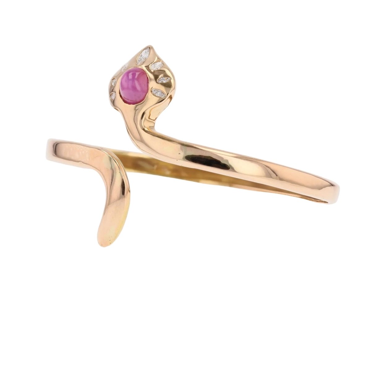 Bracelet Jonc en or jaune, rubis et diamants - Castafiore