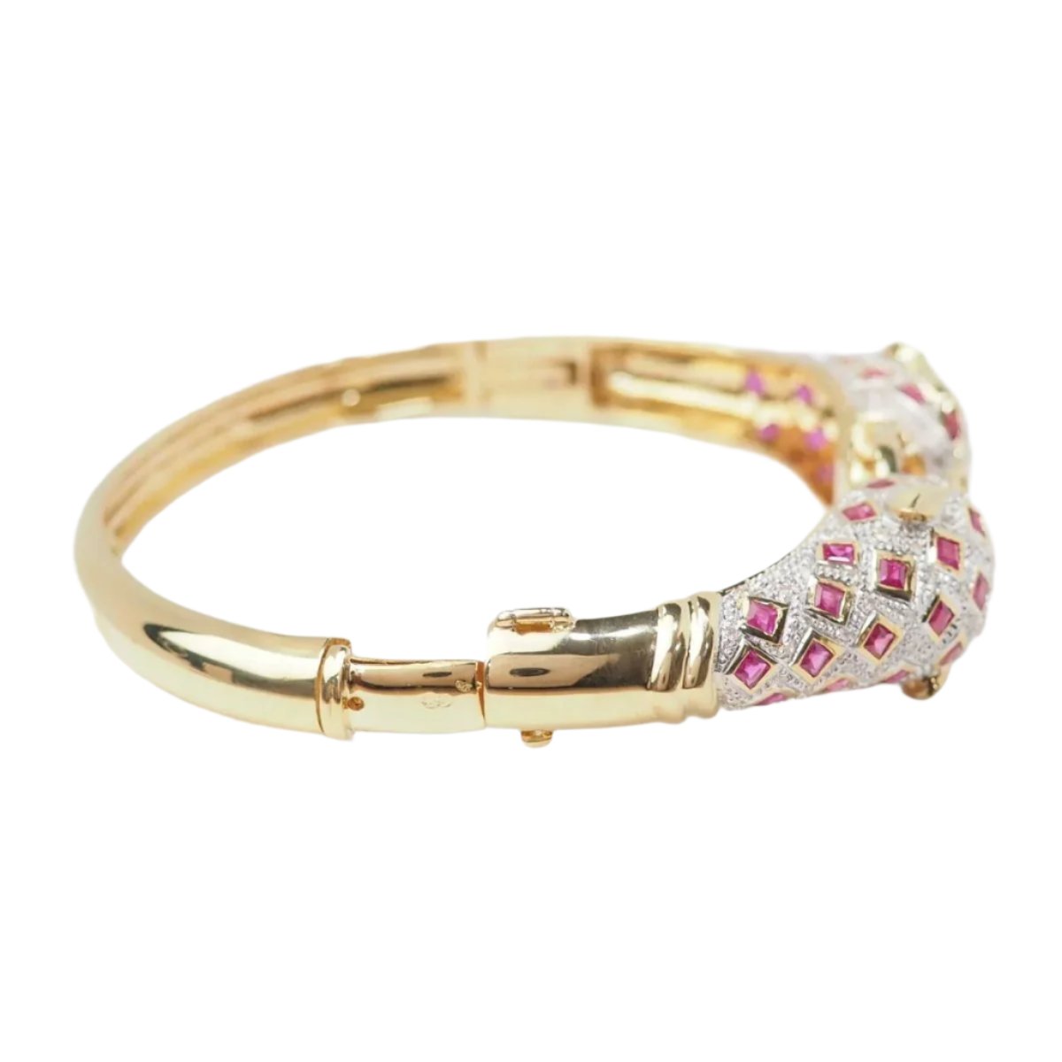 Bracelet Jonc en or jaune, rubis et diamants - Castafiore