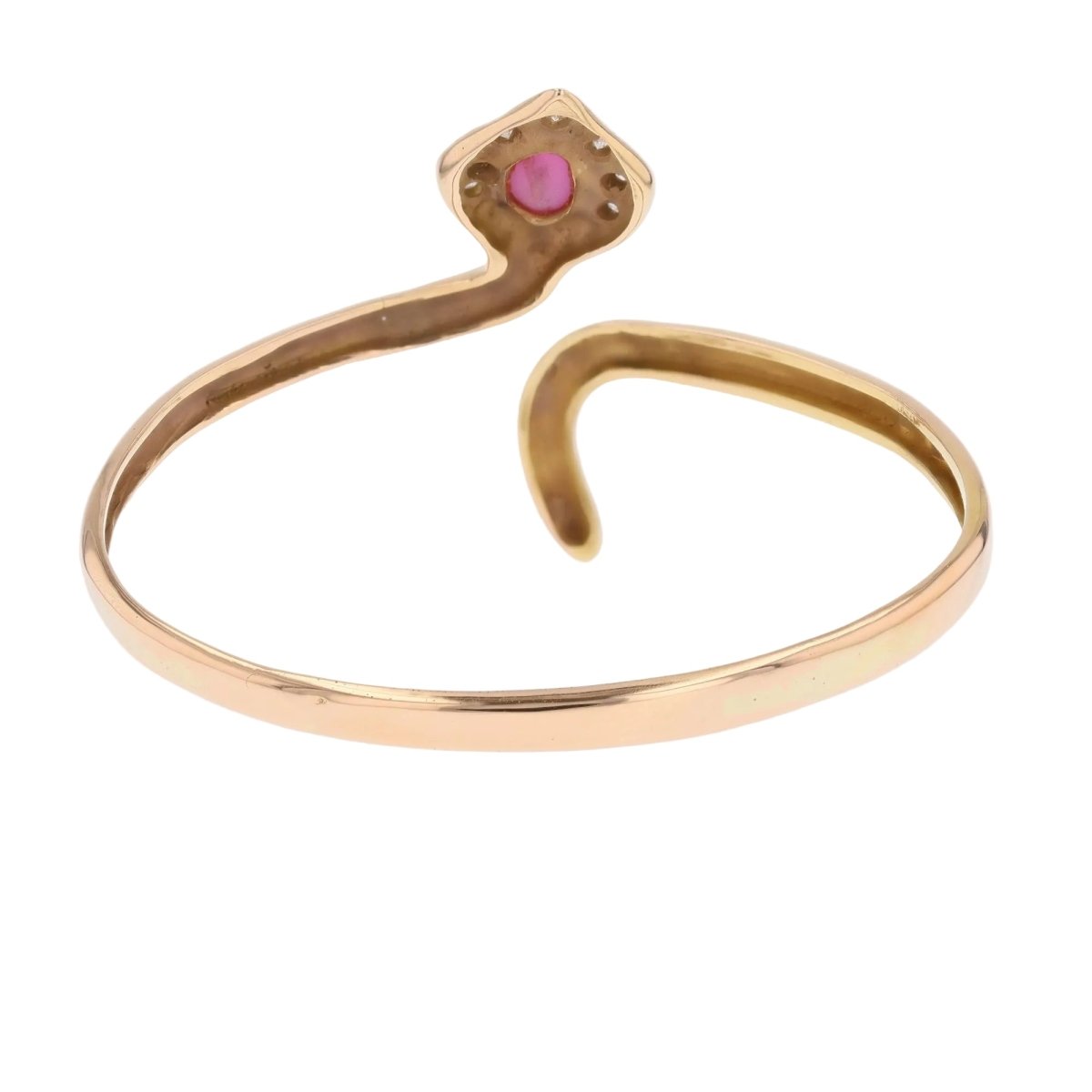 Bracelet Jonc en or jaune, rubis et diamants - Castafiore