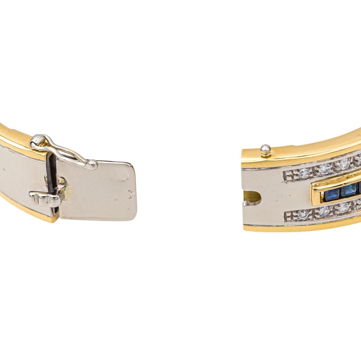 Bracelet Jonc en or jaune, saphirs et diamants - Castafiore