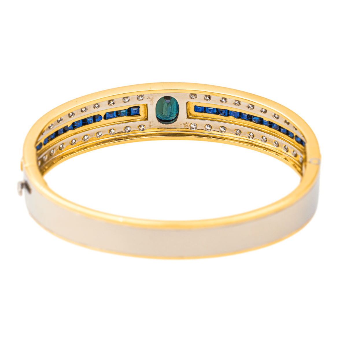 Bracelet Jonc en or jaune, saphirs et diamants - Castafiore