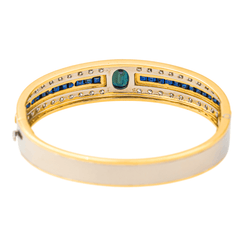 Bracelet Jonc en or jaune, saphirs et diamants - Castafiore