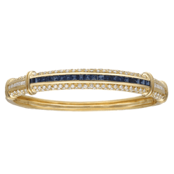 Bracelet Jonc en or jaune, saphirs et diamants - Castafiore