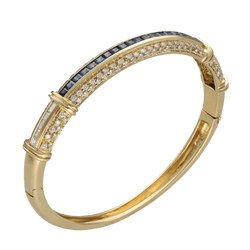 Bracelet Jonc en or jaune, saphirs et diamants - Castafiore