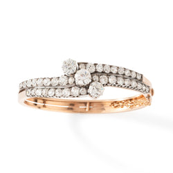 Bracelet Jonc en or rose, argent et diamants - Castafiore