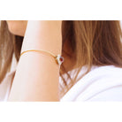 Bracelet jonc en or rose, argent et grenat - Castafiore