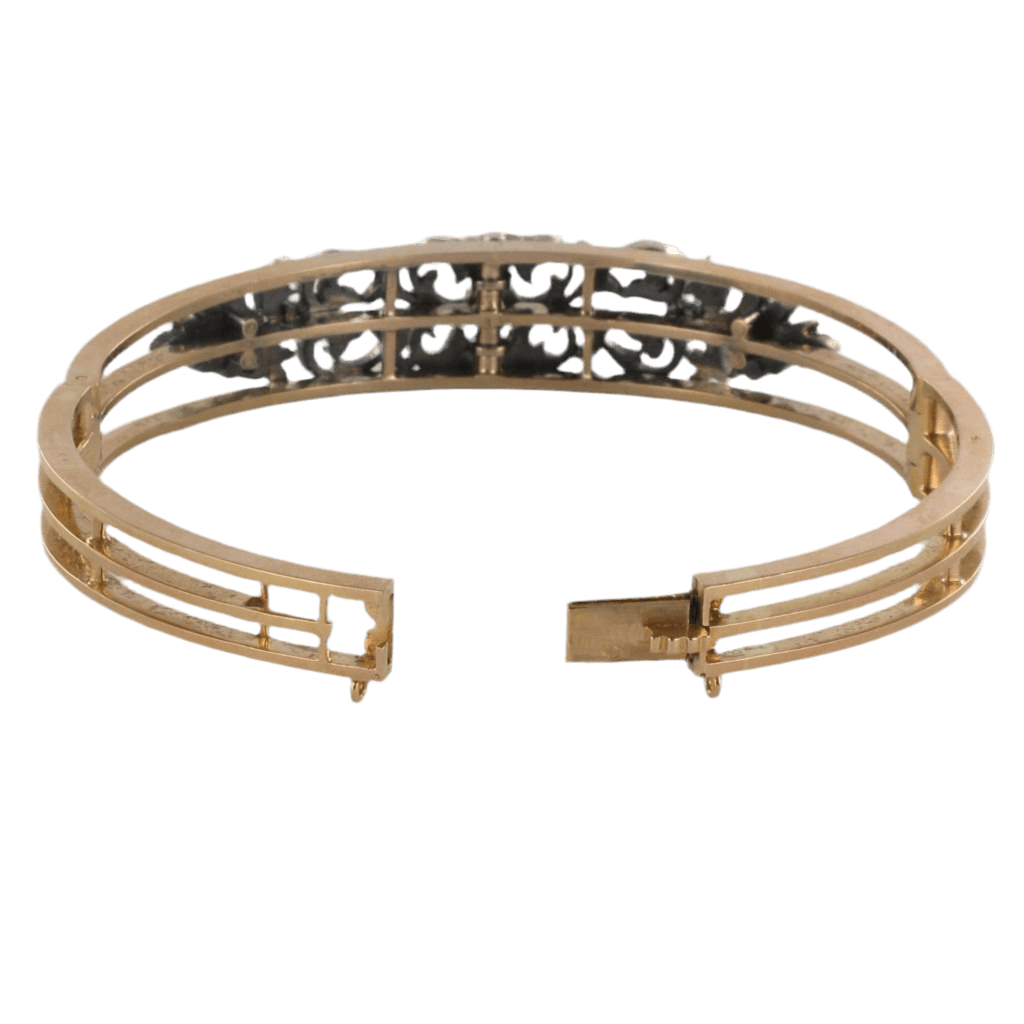 Bracelet Jonc en or rose, argent, perle et diamants - Castafiore