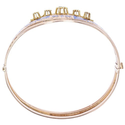 Bracelet Jonc en or rose, émail et diamants - Castafiore